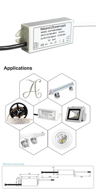 RoHS 640mA LED Constant Current Power, conductor ligero de la luz de inundación