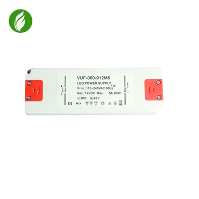 fuente de alimentación de 60W IP20 Constant Voltage LED, conductor libre del parpadeo plástico