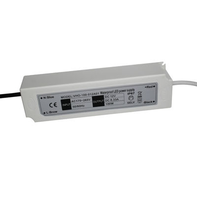 fuente de alimentación plástica de Waterproof IP67 del conductor de la luz de tira del refrigerador de 100W 12V LED