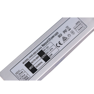 CE impermeable SAA de la fuente de alimentación del Super Slim LED 20w 12V Constant Voltage For Strip Light
