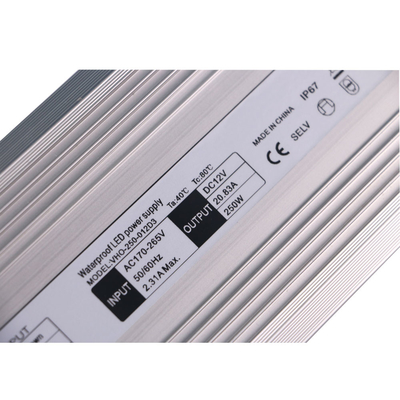 Vivienda de salida única del aluminio del conductor 250w de 12V 20A Constant Voltage LED