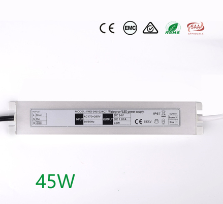 Conductor ultra delgado de SMPS 1.88A LED, fuente de alimentación impermeable al aire libre del LED IP67