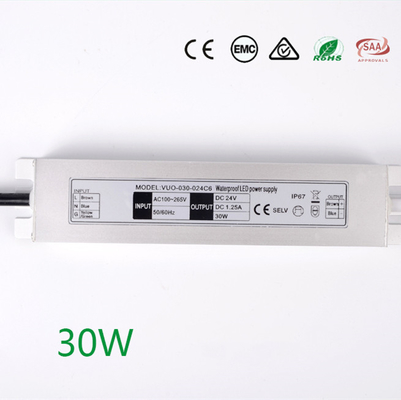 CA ultraligera que no engorda DC, fuente del conductor del LED de alimentación anticorrosiva de 24V 30W